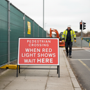 Premium Heavy Duty Pedestrian Crossing Sign - 1050x750mm with Engineer Grade Retroreflective Face for Safety