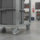 75mm Braked Swivel Bolt Hole Castor Twin Wheel with Grey PVC Wheels