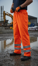 Professional High-Visibility Waterproof Trousers with Elasticated Waist and Breathable Lining for Enhanced Comfort and Durability