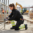 Premium Women's Hi-Vis Softshell Trousers with Holster Pockets, Waterproof and Windproof for Autumn and Winter Work