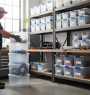 8 & 12x 33.5L Premium Nestable Storage Boxes - Clear