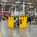 Professional Heavy Duty Maintenance Folding Barrier with Caution Signs - 1100mm x 1100mm, Durable Plastic Construction