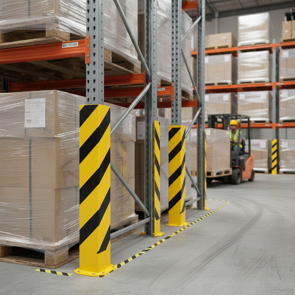 Premium Pallet Racking Protection with High Visibility Coating and Dur