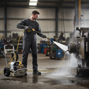 Premium Heavy Duty Compact Industrial Mobile Electric Pressure Washer 110V with Powerful 80 Bar, 1500psi and 12 L/min Flow