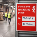 Fire Alarm Test Sign – 215mm x 310mm – 3mm PVC – Indoor Safety