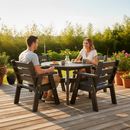 Premium Recycled Plastic Table and Chair Set - Weatherproof, Durable, Comfortable for Indoor and Outdoor Use