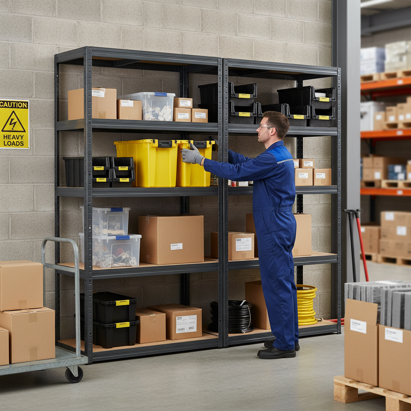 Premium Garage Shelving - 1800mm High - 200/280kg Load Capacity - Grey