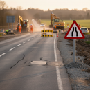 Premium Road Narrows Sign for Permanent Post Mounting - 600mm to 1500mm Sizes with Clear Warning for Narrowing Lanes
