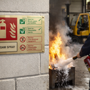 Brass Foam Spray Extinguisher ID Sign – 200mm x 150mm – Polished Finish – Indoor Use