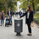 Premium Heavy Duty 60L Outdoor Litter Bin with Self-Extinguishing Lid and Easy Maintenance Features