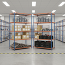 Heavy Duty Industrial Shelving - 1830mm High - 200kg Capacity - Steel - Blue & Orange