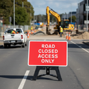 Professional Road Closed Access Only Sign Kit with Reflective Sign Face - 1050x750mm for Effective Traffic Management