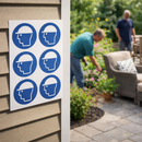 Safety Helmet Symbol Labels – Sheet of 6 – Self-Adhesive Vinyl – Indoor/Outdoor