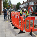 Premium Heavy Duty Works Barrier Made from UV Resistant HDPE with High Visibility Reflective Panels and Anti-Trip Feet