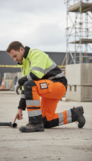 Professional Hi-Visibility Two Tone Trousers with Adjustable Waist, Multiple Pockets, and Durable Fabric for Enhanced Comfort