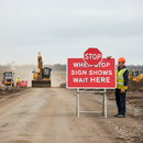 High-Performance Wait Here Signage for Traffic Control - 1050x750mm Durable Design