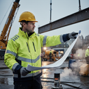 Premium Lightweight Hi-Vis Yellow/Navy Blue Winter Jacket with Windproof and Waterproof Features for Cold Weather Protection