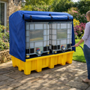 Covered IBC Spill Pallet – Heavy Duty Polyethylene – Outdoor Storage