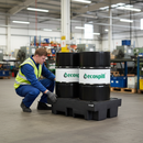 Heavy Duty Recycled Spill Pallet for 2 Drums with Removable Grid