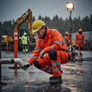 Premium High-Visibility Rain Trousers with Adjustable Braces, Waterproof and Reinforced Knees for Work Safety