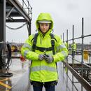 Premium Women's Hi-Vis Waterproof Shell Jacket - Yellow, Breathable, Windproof with Adjustable Hood