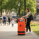 Premium 90L Litter Bin with Contemporary Design and Secure Locking Mechanism for Outdoor Use