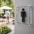 Gents Door Sign – 200mm x 200mm – Clear Acrylic – Indoor/Outdoor