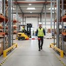 Premium Traffic Guide Post with Retro-Reflective Panels for Enhanced Visibility and Safety in Indoor Environments