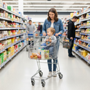 Premium Child Seat Shopping Trolley - Compact 80L Capacity for Small Supermarkets and Convenience Stores