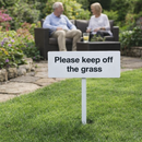 Please Keep Off The Grass Sign – 450mm x 150mm – Aluminium – Outdoor Use