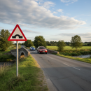 Premium Hump Bridge Ahead Sign - Heavy Duty Post Mounted with Hazard Warning Features and Various Size Options