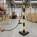 Professional Post and Base System with Multiple Color Options for Chain Barriers in Industrial Areas