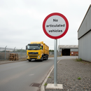 Professional No Articulated Vehicles Prohibited Sign for Road Safety - Durable and Regulatory Design Available in Multiple Sizes