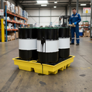 Heavy Duty Drum Spill Pallet for 4 Drums with Removable Grids