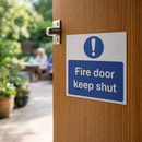 Fire Door Keep Shut Sign – 1mm Rigid Plastic – Indoor/Outdoor Use
