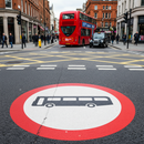 Premium Preformed Thermoplastic Road Marking - No Buses Sign for High Traffic Areas