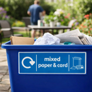 Recycling Signs – Mixed Paper & Card – 1mm Rigid Plastic – Indoor/Outdoor