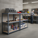 Heavy Duty Half Height Shelving Units - 1065mm High - 200/280kg Capacity - Grey