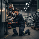 Heavy Duty ARC Flash & Fire Retardant Bib & Brace with Kneepad Pockets - Dark Navy/Hi-Vis Yellow