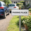 Passing Place Verge Sign with Post – 450mm x 150mm – 2mm Aluminium – Outdoor Use