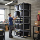 Heavy Duty Shelving Unit with Recycled Plastic Storage Boxes - 1800mm High - Grey