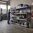 2x Heavy Duty Garage Shelving - 2200mm High - 500kg Load Capacity - Grey