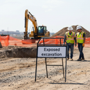 Premium Exposed Excavation Supplementary Plate for Metal Road Signs - Professional Grade Notification for Open Digging