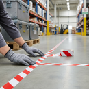 Professional Reflective Hazard Warning Tape - 50mm x 25m - 2 Rolls with Right and Left Dispensing for Enhanced Safety Communication