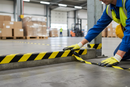 Premium Reflective Hazard Warning Tape 50mm x 25m - Black/Yellow with Right and Left Dispensing Options for Maximum Visibility