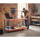 Heavy Duty Workbench - 915mm High - 400kg Capacity - Melamine - Blue/Orange