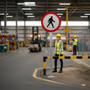 Professional No Pedestrians Regulatory Sign - Circular Design for Safety in Urban Areas, Available in Multiple Sizes