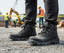 Premium Dual Density PU/Rubber Mid Cut Boot with Steel Toe Cap, Anti-Static, Slip Resistant, and Water Resistant Features