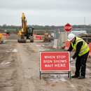 Premium Chapter 8 Compliant Metal Road Sign - When Stop Sign Shows Wait Here, 1050x750mm with Engineer Grade Retroreflective Face