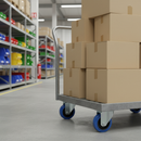 125mm Heavy Duty Fixed Plate Castor with Blue Elastic Nylon Centre